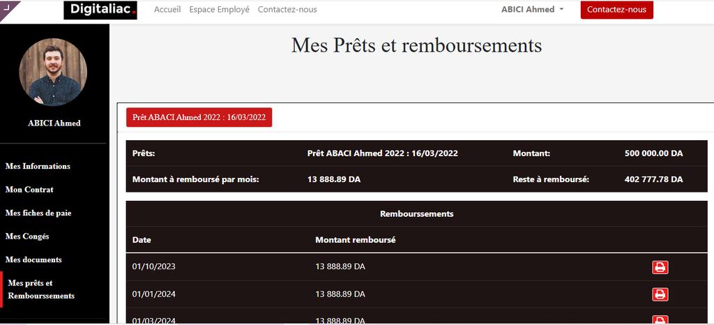 Module: Espace des employés - RH Odoo